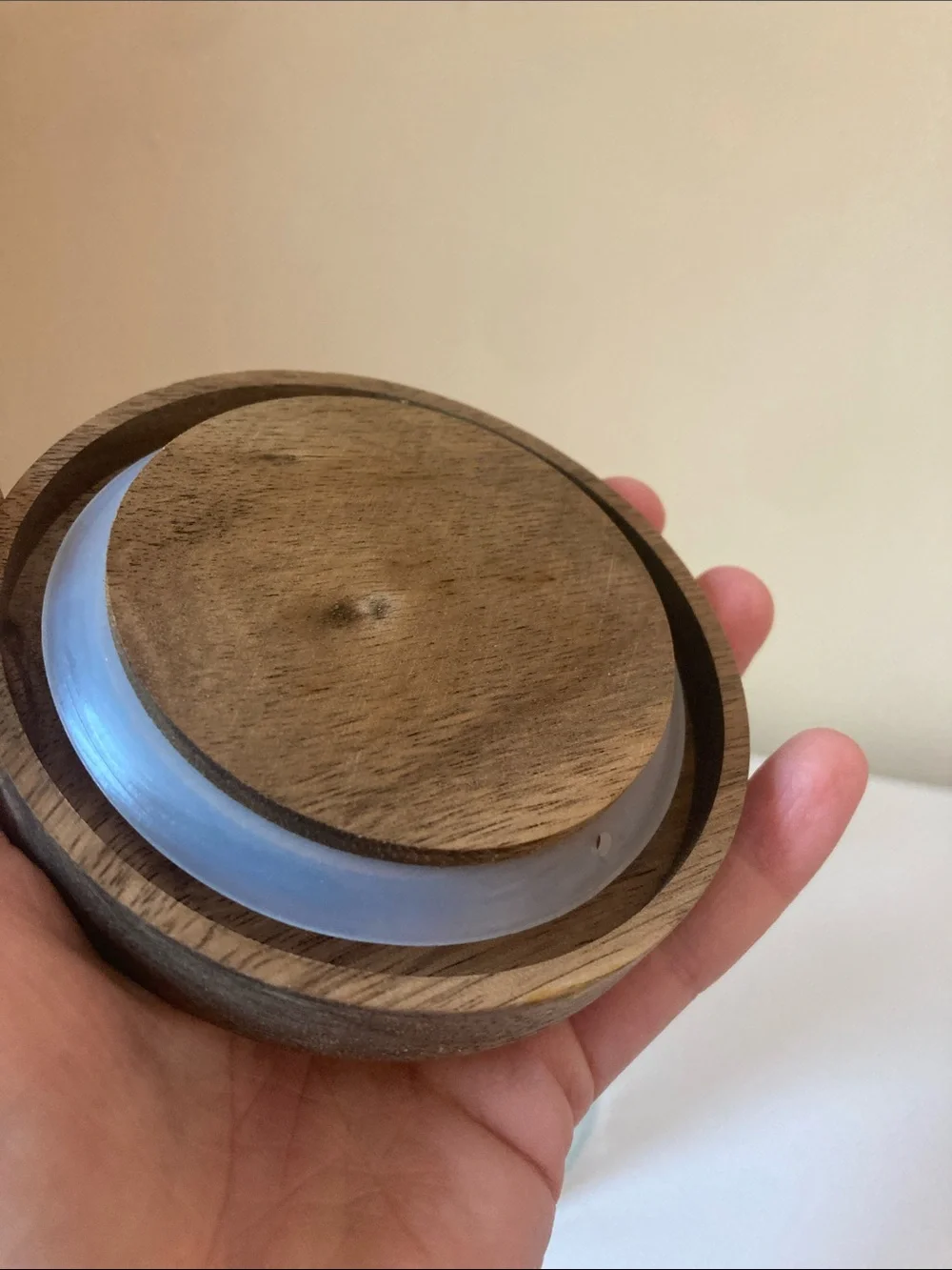 Embossed Glass Storage Jar with Wooden Lid